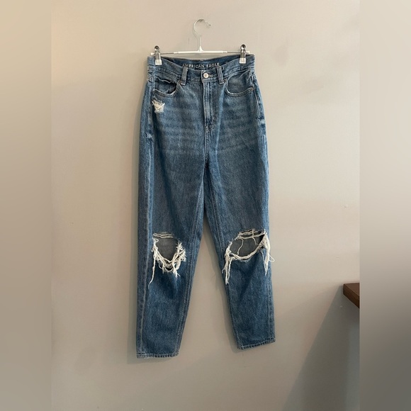 American Eagle Outfitters Denim - American Eagle Blue Jeans with Distressing and High Waist